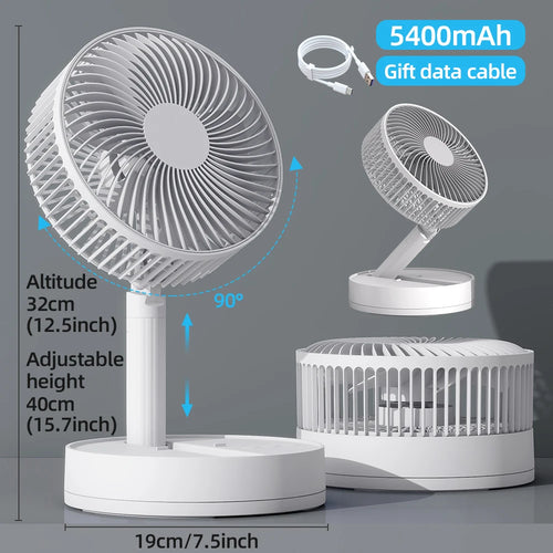 KASYDoFF Portable Oscillating Desk Fan, 8-Inch& 5400mAh USB Battery