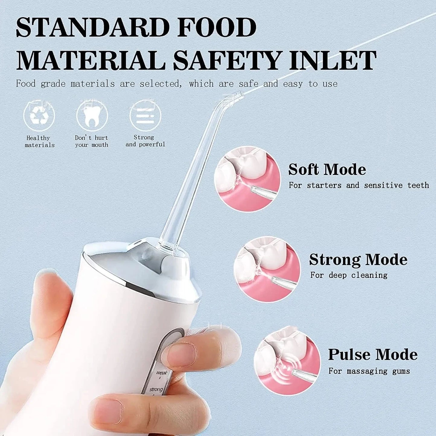 Oral Irrigator Portable Dental Water Flosser USB Rechargeable Water