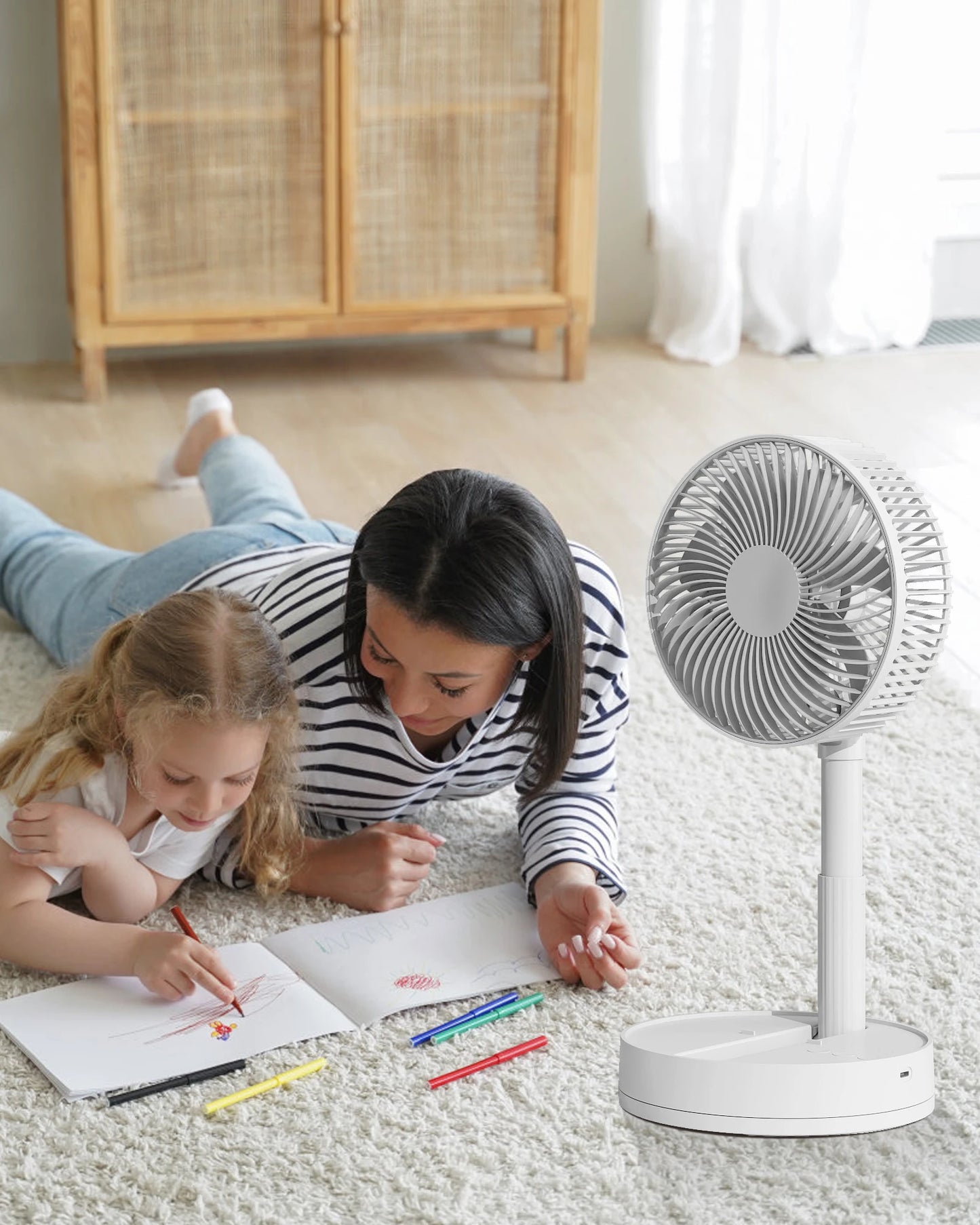 KASYDoFF Portable Oscillating Desk Fan, 8-Inch& 5400mAh USB Battery
