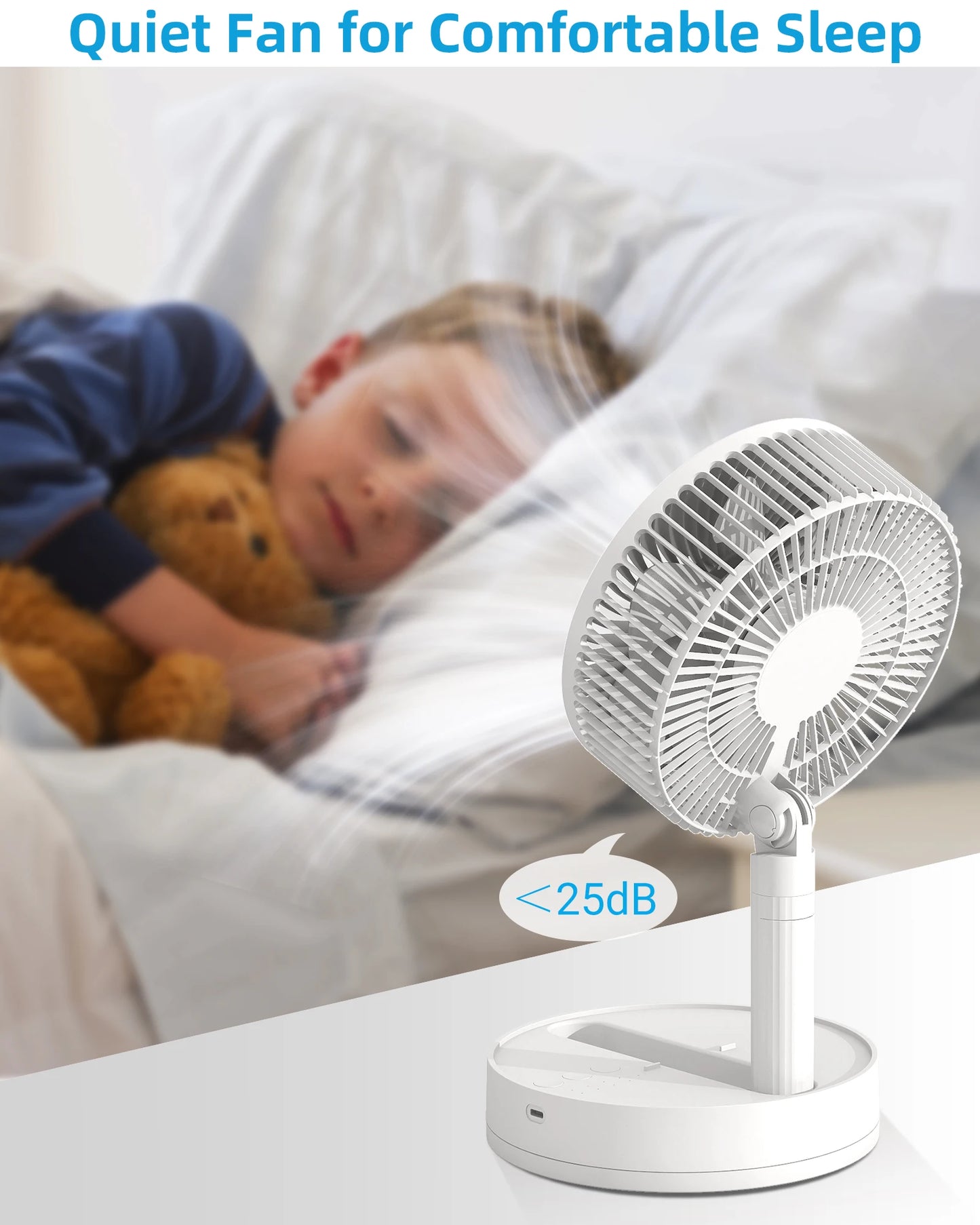 KASYDoFF Portable Oscillating Desk Fan, 8-Inch& 5400mAh USB Battery