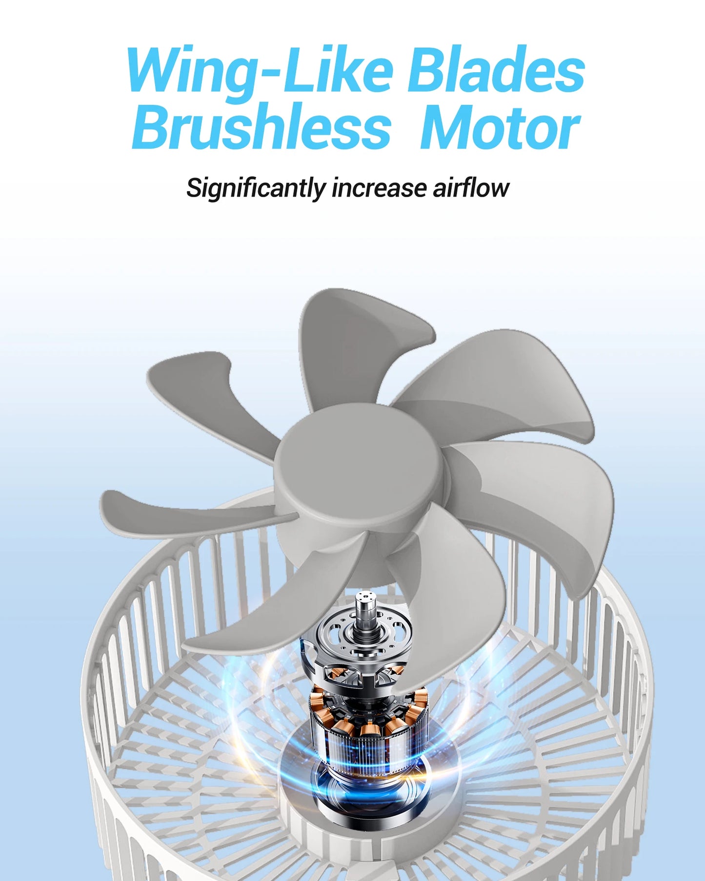 KASYDoFF Portable Oscillating Desk Fan, 8-Inch& 5400mAh USB Battery