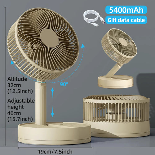 KASYDoFF Portable Oscillating Desk Fan, 8-Inch& 5400mAh USB Battery