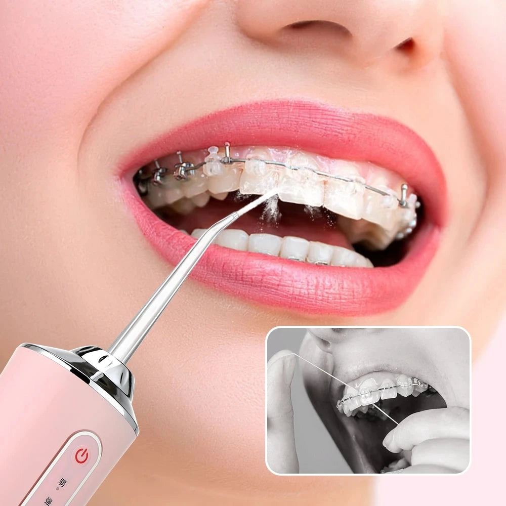 Oral Irrigator Portable Dental Water Flosser USB Rechargeable Water
